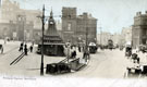 View: s16017 Fitzalan Square looking towards Fitzalan Market Hall, High Street and Omnibus Waiting Rooms, Haymarket in distance