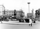 View: s16075 Fitzalan Square looking towards High Street and Haymarket, Yorkshire Bank, right