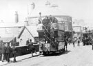 Double deck horse drawn tram No. 22 at Hillsborough Bridge, Tram Termini, Langsett Road