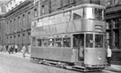 Green tram No. 83 at Flat Street outside General Post Office