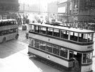 Tram No. 134 at Town Hall Square, looking towards Barkers Pool and Cinema House