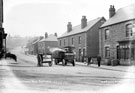 View: s16505 Greystones Road from Ecclesall Road looking towards Greystones School, A.E. Belton's steam lorry in foreground, No. 828 Ecclesall Road, William Hy. Marks, confectioner (on corner)