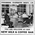 Handout for the Stocksbridge Co-operative Society, advertising their milk and coffee bar