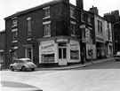 Howard Street at junction with Arundel Street, Nos. 50 - 52 Schofield's of Sheffield, cutlers and silversmiths, No. 48 Milners, house furnishers, No. 46 Mary Gentle Cafe