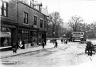 View: s17483 Hunter's Bar, Ecclesall Road, from Junction Road, No. 77 Mrs Frances Eliza Atkinson, fent dealer, No. 79 Thomas Morren, newsagent, No. 81 William Weddle, plumber, No. 83 Fred Rutter, boot maker