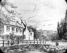 Cottages, London Road from junction of Sharrow Lane, right, 1820-1850