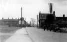 Manchester Road looking towards cottages and shops on Stephen Hill, left, rear of Sportsmans Inn, right
