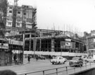 View: s18123 Moorhead and Furnival Gate showing construction of Grosvenor House Hotel and shop units