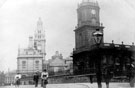 View: s18736 Pinstone Street, St. Paul's Church, right, Town Hall, in background