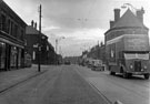 Queen's Road at junction with Myrtle Road and Shoreham Street, No. 528 Earl of Arundel and Surrey Hotel, right, Hodkin and Jones Ltd., building material merchants (Havelock Bridge Works), left