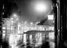 View: s20013 Night view of the Goodwin Fountain, Town Hall Square and Fargate from Barkers Pool