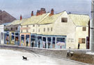 View: s20388 Artists impression of  Nos. 10 Sleigh Bush, grocer, 12, Arthur Mason, greengrocer and 14, Thomas Straw confectioner, West Bar at the junction with Coulston Street