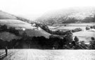 Towards Ladybower from fields at Ashopton, prior to construction of Ladybower Reservoir