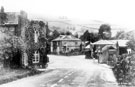 Ashopton Village, Sheffield to Glossop road, demolished in the 1940's to make way for construction of Ladybower Reservoir. Toll Bar Cottage, left, Ashopton Inn, in background