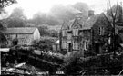 Derwent Post Office, George Bingham, postmaster, left. Mill Cottage, right, Derwent Village. Derwent Vicarage in background, right