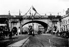 View: s20554 Wicker Arches decorated for the royal visit of King Edward VII and Queen Alexandra