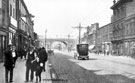 View: s20594 Streetscene on The Wicker looking towards the Wicker Arches showing Nos. 29 - 31 B. Wood, pawnbroker (left) and Samuel Osborn and Co. Ltd., Clyde Steel Works