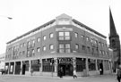 View: s22190 Yates' Wine Lodge, junction of Division Street and Carver Street. St. Matthews Church, in background