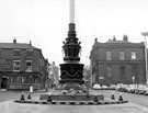 View: s22369 War Memorial in Barker's Pool showing The Albert public house, Nos. 2 - 4 Cambridge Street