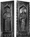 Carved desk ends, The Bishop's Throne, Cathedral SS Peter and Paul