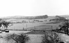 Ecclesfield, view across Hall Farm towards the village, from Hunshelf Hill. Whitley Lane in foreground