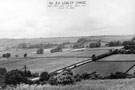 Loxley Chase from Spout Lane, looking north west. Rowel Lane, centre, and Loxley Grange, on right.