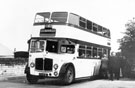 Double decker bus No. 1334 on Tannery Street, opposite the vestry hall.