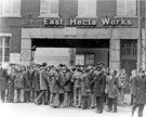 View: s22983 Pickets at Hadfield Ltd's East Hecla Works during the 1980 steel strike