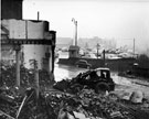 View: s23015 Construction of Arundel Gate showing the demolition of the College of Technology looking towards the junction of Arundel Lane with buildings in Fitzalan Square in the background