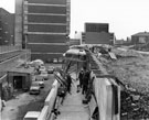 View: s23028 Construction of a subway under Arundel Gate outside Sheffield College of Technology (later Owen Building, Sheffield Hallam University) 