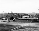 View: s23047 Construction of Furnival Square roundabout and underpass showing the former premises of Oakes, Turner and Co. Ltd., bullion dealers 