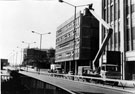 View: s23052 Cleaning the street lamps, Arundel Gate with the Lyceum Theatre in the background