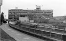 View: s23076 Pedestrian subway across Arundel Gate to Howard Street looking towards Sheffield Hallam University, Owen Building (formerly Sheffield College of Technology)