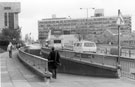 View: s23077 Pedestrian subway across Arundel Gate to Howard Street looking towards Sheffield Hallam University, Owen Building (formerly Sheffield College of Technology)	with Novotel right