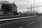 View: s23078 Arundel Gate showing the new Hallam University, Adsetts Centre under construction with Leader House left