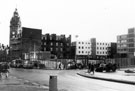 View: s23111 Demolition site of the Gaumont Cinema, Barkers Pool and the junction with Burgess Street showing rear of properties on Pinstone Street