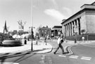 View: s23127 Paved area around Barkers Pool War Memorial outside the City Hall looking towards Division Street