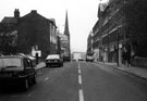 View: s23151 General view of Carver Street looking towards Charter Square with St, Matthews Church spire visible