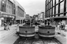 View: s23196 Brick Trams, The Moor showing No.5 Quadrant Stationers: Woolworths and Debenhams