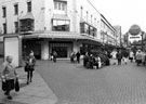 View: s23223 Moorfoot Market, The Moor looking towards Furnival Gate with No. 76, The Moor Post Office left