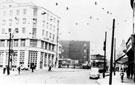 Marples Hotel, No. 4 Fitzalan Square from the junction with Haymarket and (foreground) High Street