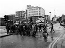 View: s23271 Pelican crossing at the top of Commercial Street looking towards High Street with the Marples Hotel in the background