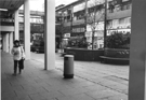 View: s23908 Raised flower beds and shops, Exchange Street looking towards Sheaf Market