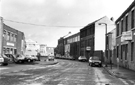 View: s24358 Sidney Street looking towards Matilda Street showing Charles Kirkby and Sons Ltd., cabinet case makers (left); former premises of Edley Brother (extreme right) Thos A. Ashton Ltd., engineers, Speedwell Works (centre right)