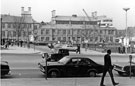 View: s24518 Barkers Pool looking towards Education Department Offices (formerly Central Secondary School), Orchard Lane, showing the junction with Balm Green and Barkers Pool Gardens (right)