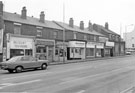 View: s24796 Nos. 808-792, Discount Televisions; L and S Auto Dismantlers; Brian's Insurance; Oilseal Services (South Yorks) Ltd.; J. Dobson and Son, jewellers; Liberal Club and Institute, Attercliffe Road looking towards the junction with Beverley Street