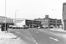 View: s25583 Gibraltar Street looking towards Moorfields showing Portland Auto; H. Harrolds and Son Ltd., locksmiths and former Nichols and Co, wholesale grocers, The Nichols Building