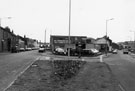 View: s26014 Mowbray Street at the junction with Harvest Lane looking towards Rex Fireprevention Ltd. and A. W. V. Turner and Co. Ltd., with Mowbray Works right