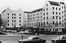 View: s26053 The Grand Hotel during demolition from Barkers Pool showing Barkers Pool Gardens and Balm Green 