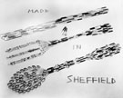 Display of cutlery by Firth Vickers Stainless Steels Ltd.